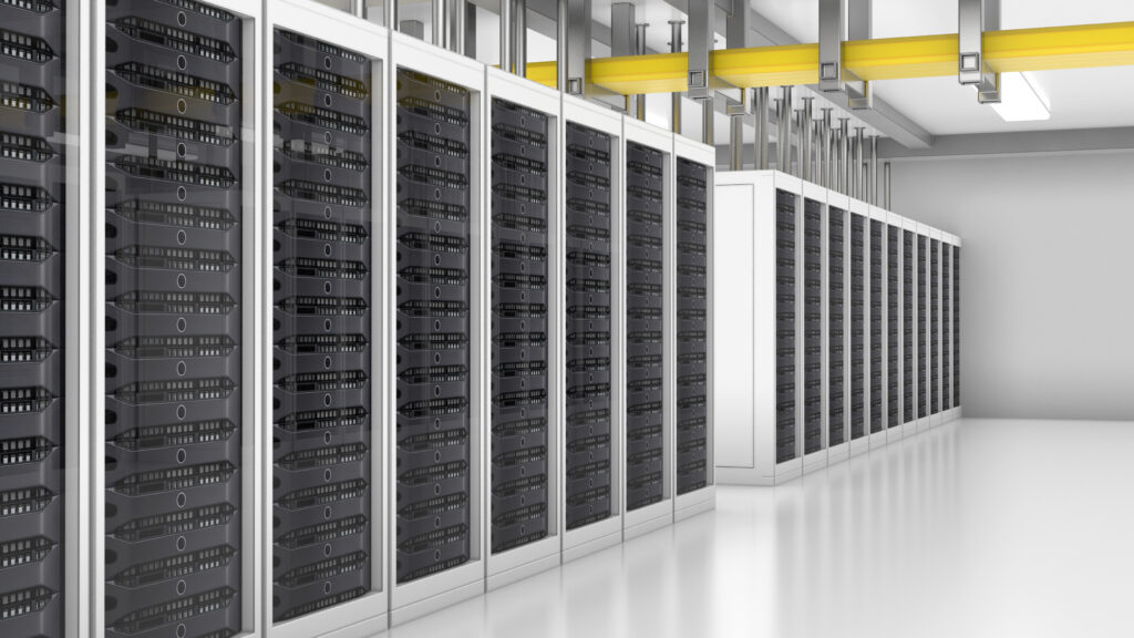 Modern interior of server room, Super Computer, Server Room, Datacenter